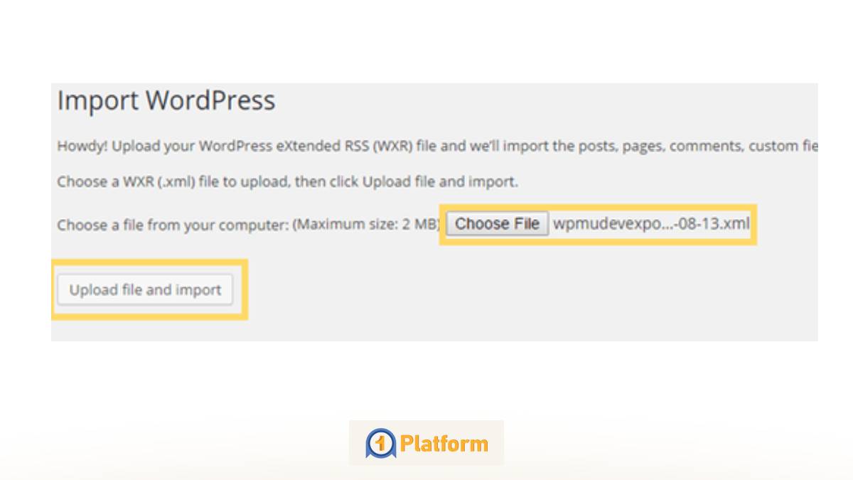  آپلود فایل XML برای انتقال محتوا از یک سایت به سایت دیگر - وان پلتفرم