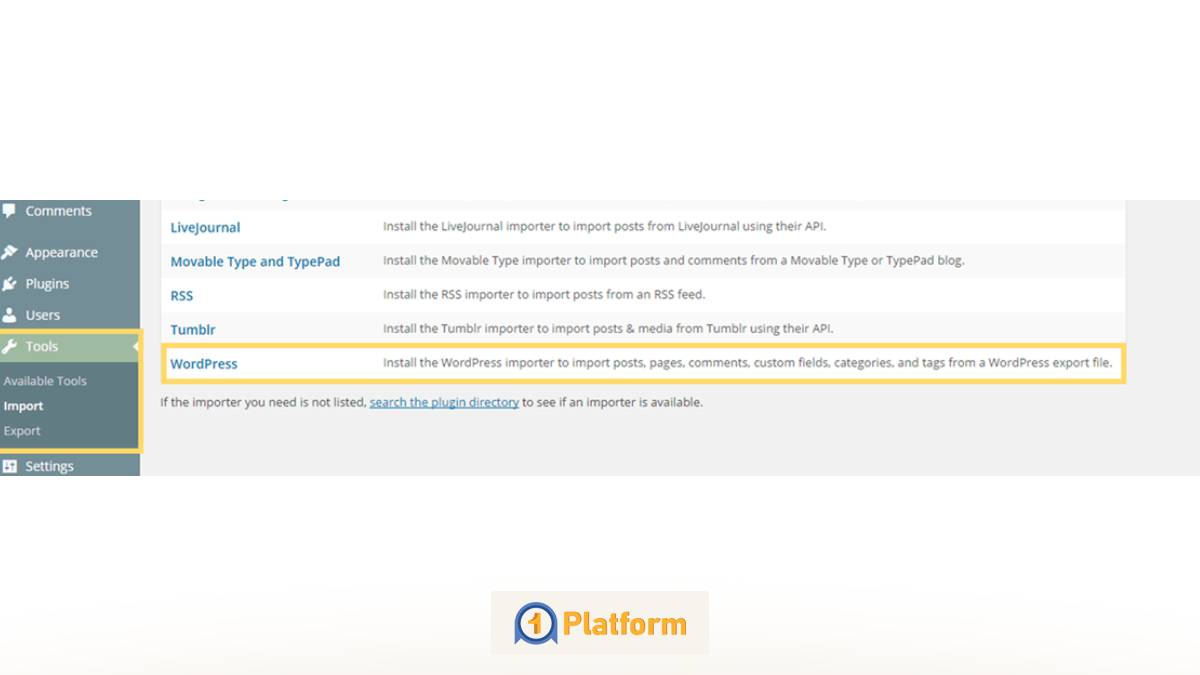  نصب ابزار درون‌ریزی روی سایت جدید - وان پلتفرم