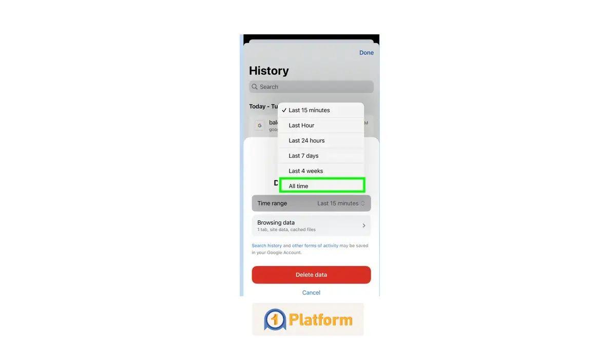 پاک کردن کش مرورگر کروم در آیفون 