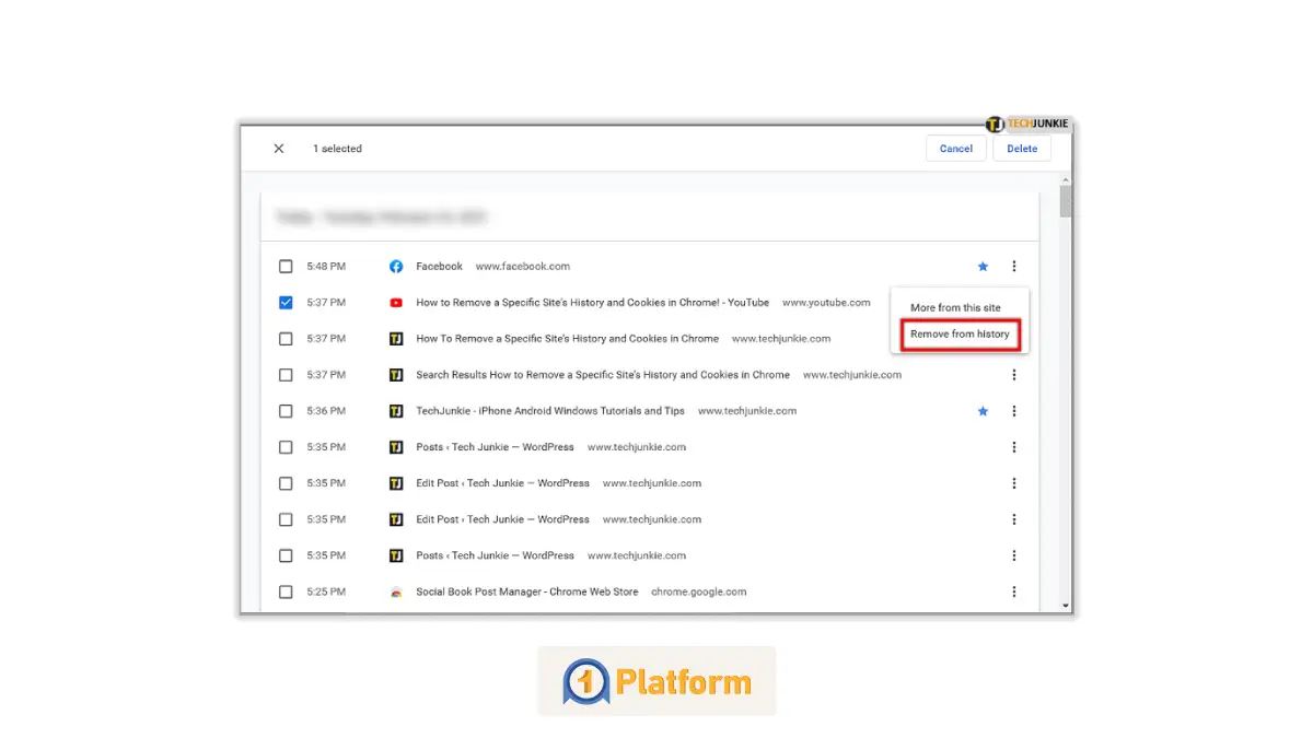 حذف سایت از تاریخچه کروم در کامپیوتر یا لپ‌تاپ
