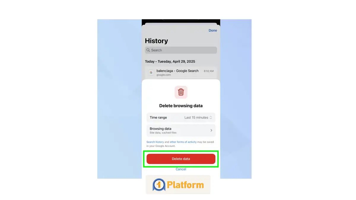 پاک کردن کش مرورگر کروم در آیفون 