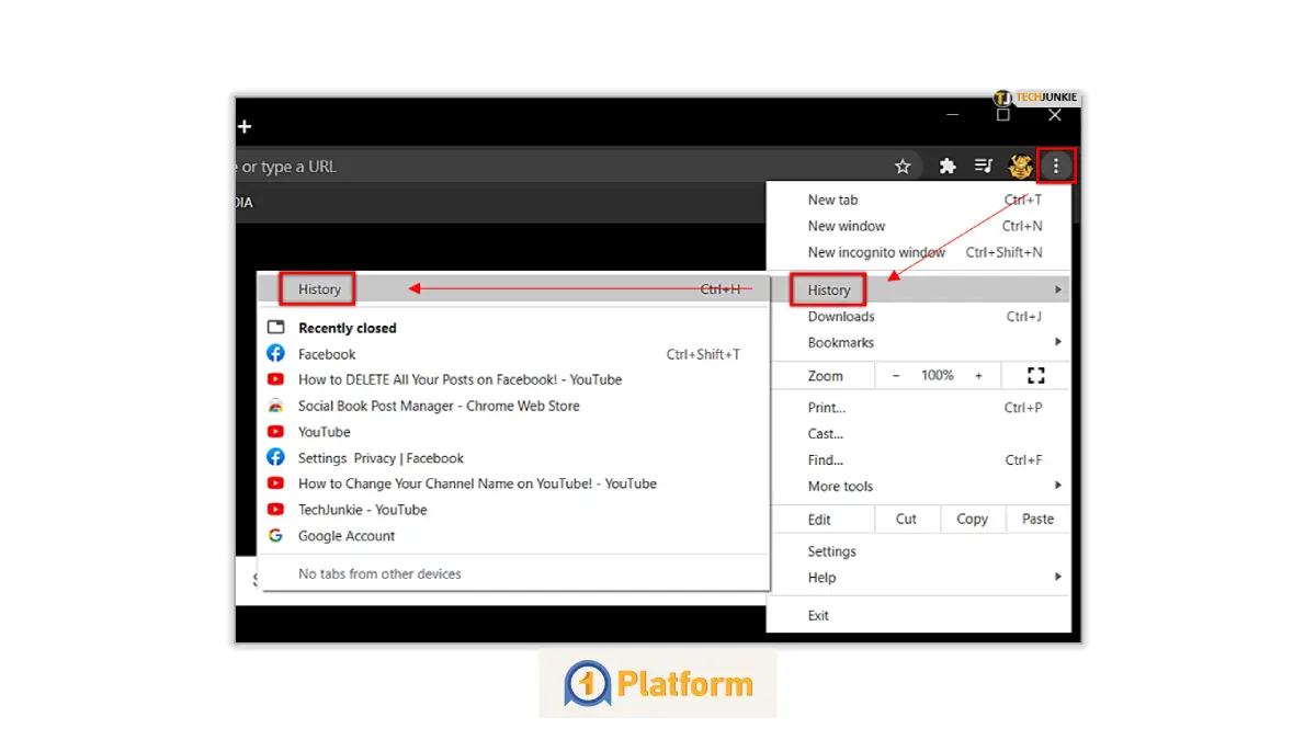 حذف سایت از تاریخچه کروم در کامپیوتر یا لپ‌تاپ
