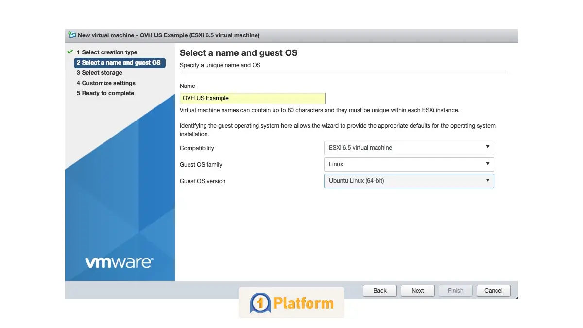 ساخت ماشین مجازی در VMware ESXi
