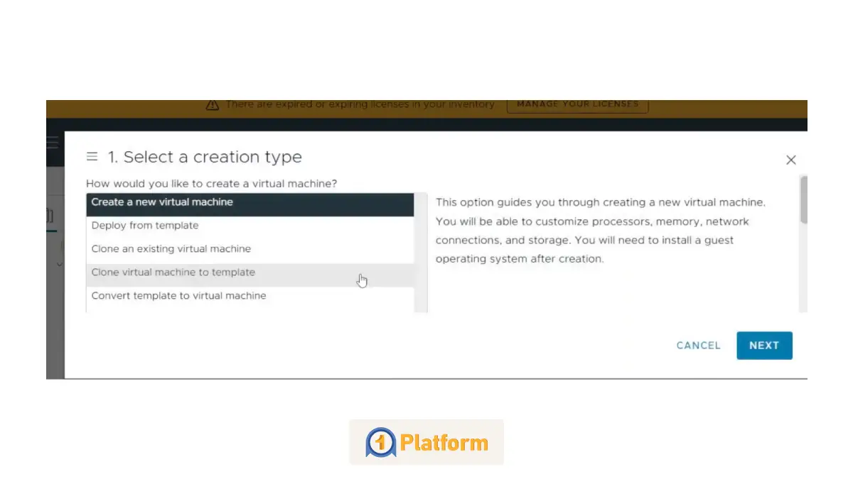 شروع فرآیند ساخت سرور مجازی در vmware
