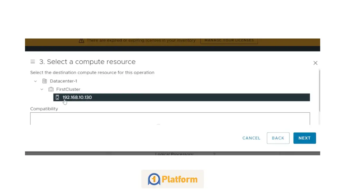 تعریف نام، موقعیت و منبع اجرای VM