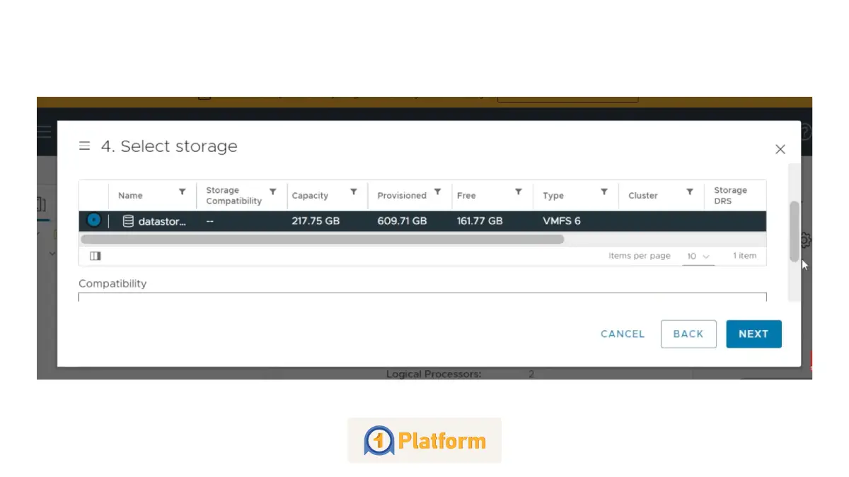 تعریف نام، موقعیت و منبع اجرای VM