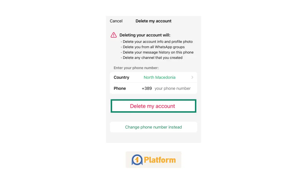 آموزش دیلیت اکانت واتساپ در iOS 