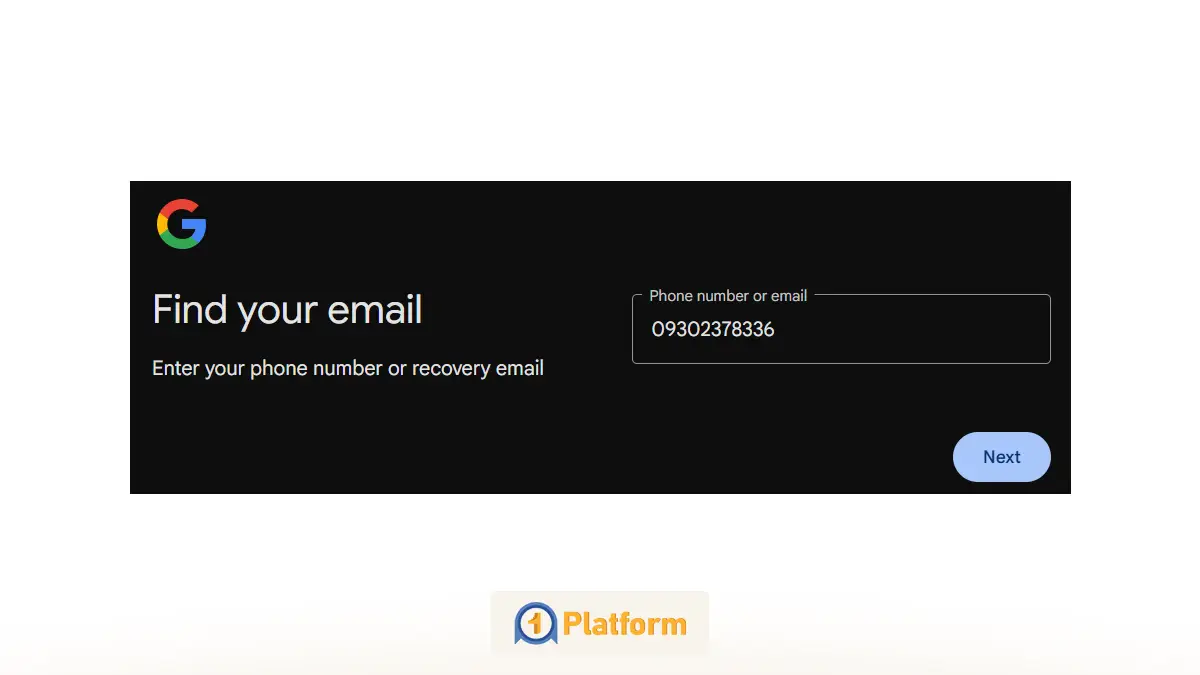 پیدا کردن gmail از طریق شماره تلفن