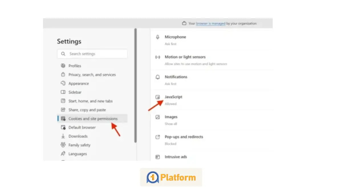 فعال کردن جاوا اسکریپت در مرورگر مایکروسافت اج