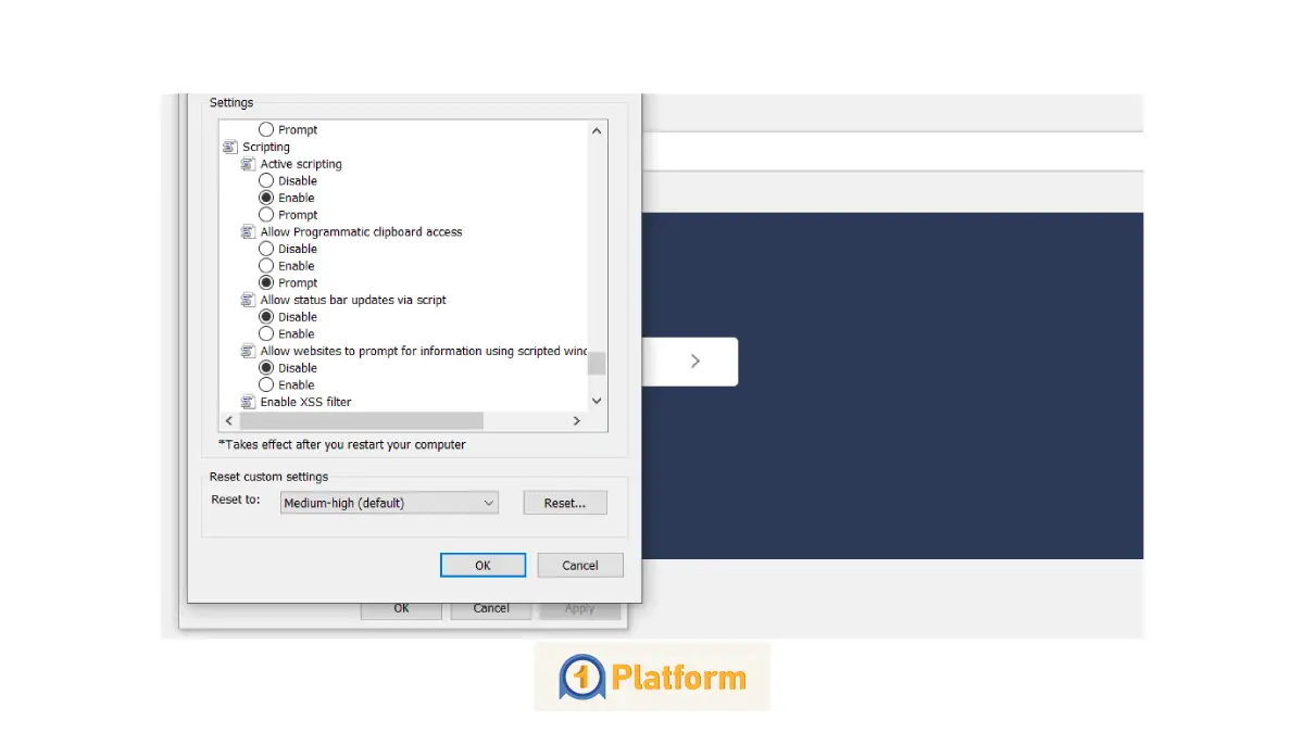 فعال کردن جاوا اسکریپت در Internet Explorer 