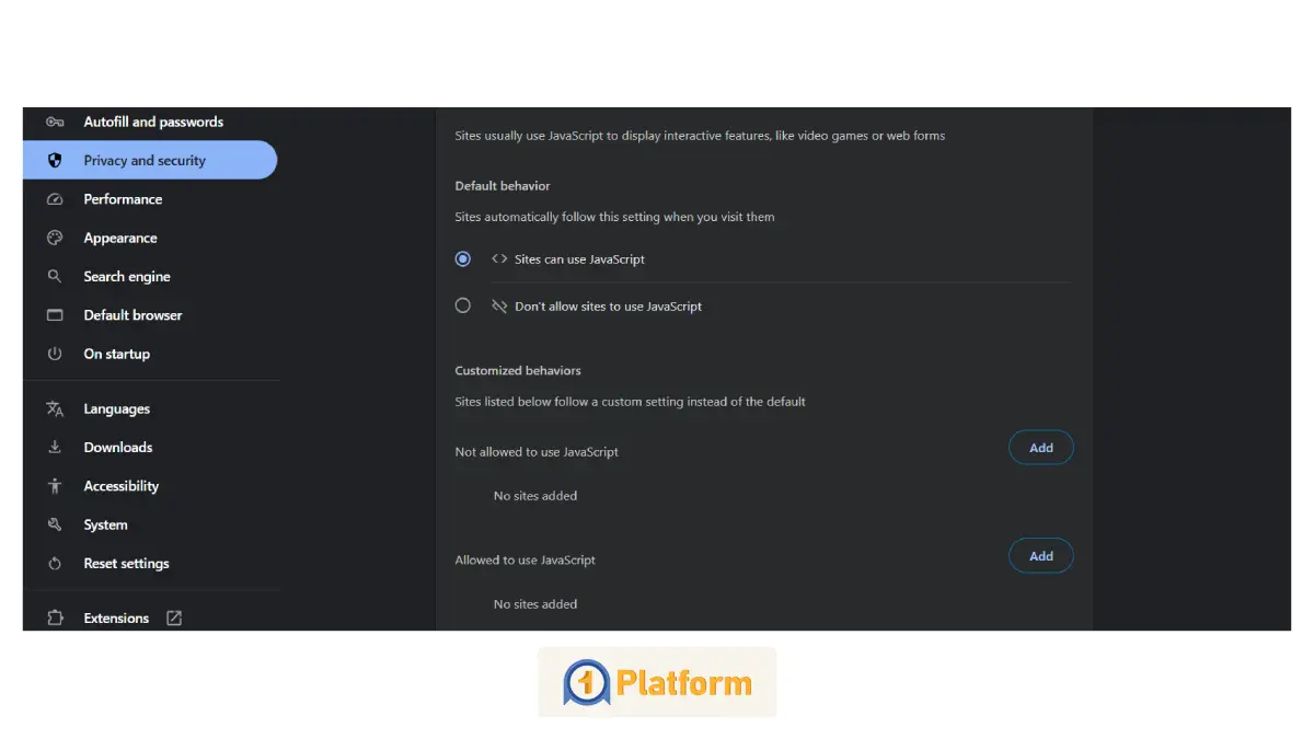 نحوه فعال سازی جاوا اسکریپت در کروم