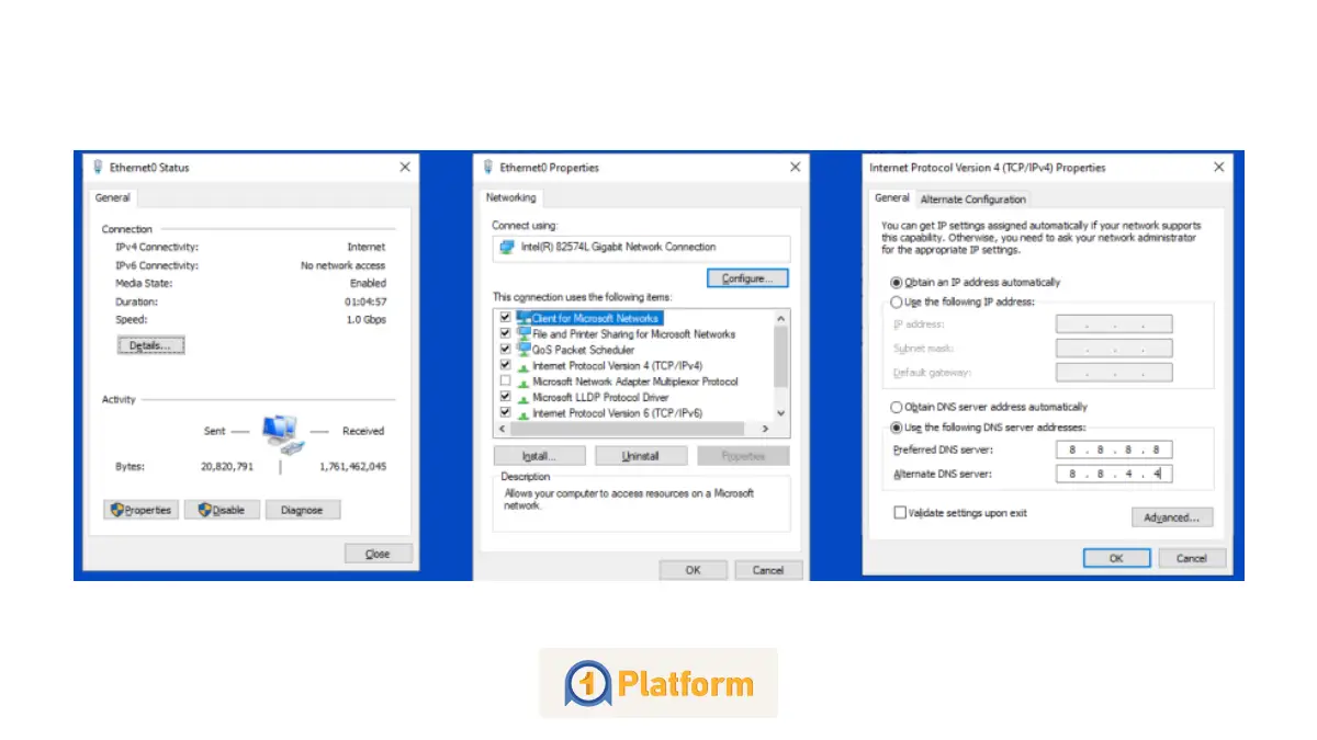 نحوه تغییر dns ویندوز 10 